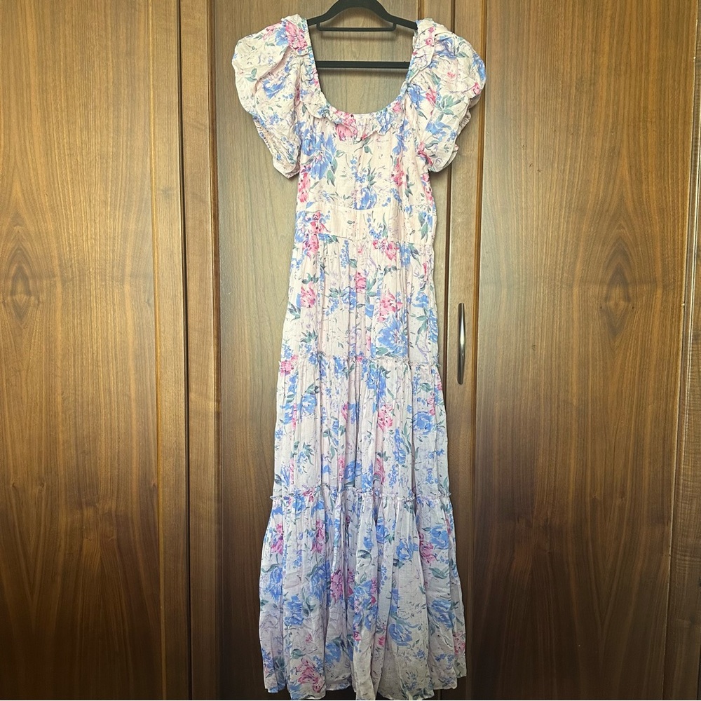 Loveshackfancy pink floral maxi dress size 6